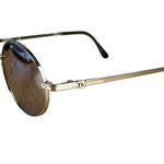 Chanel Vintage CC Circular Silver Frame Sunglasses