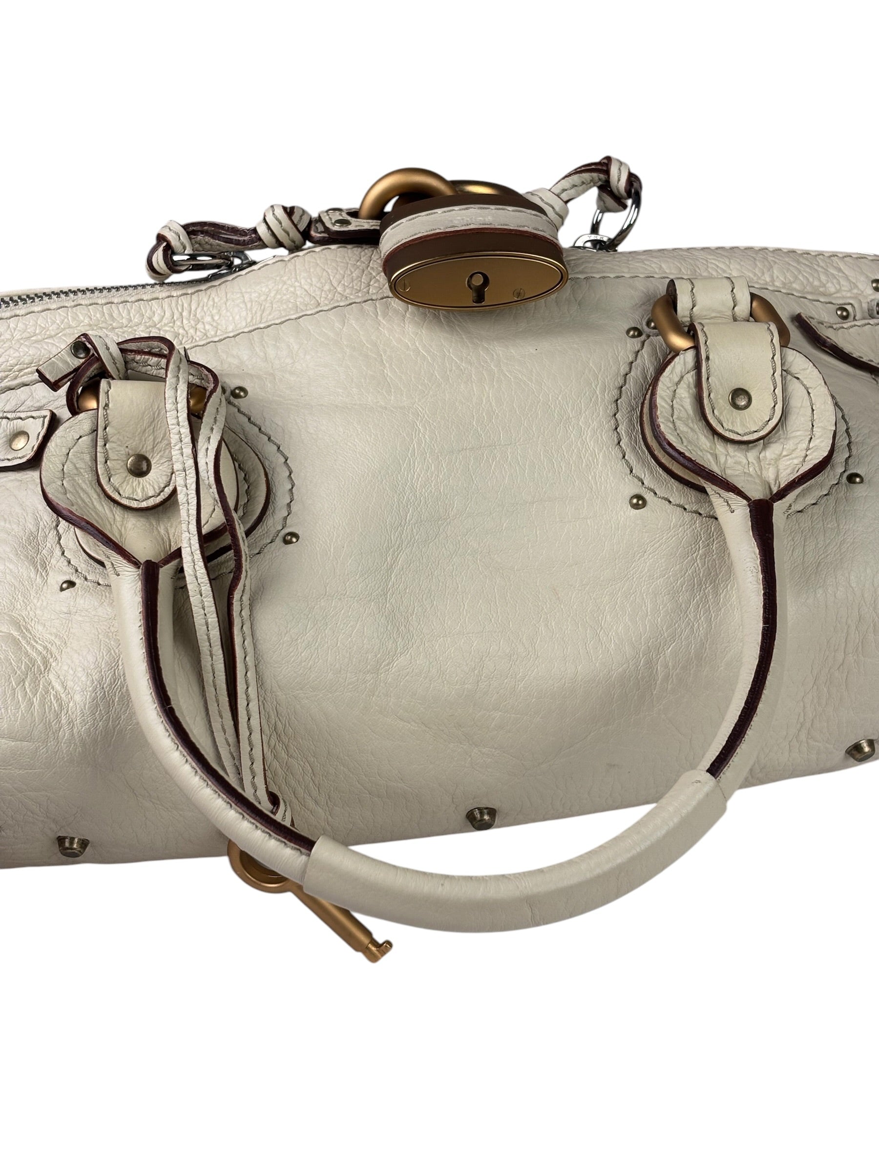 Chloe Beige Leather Paddington Shoulder Bag