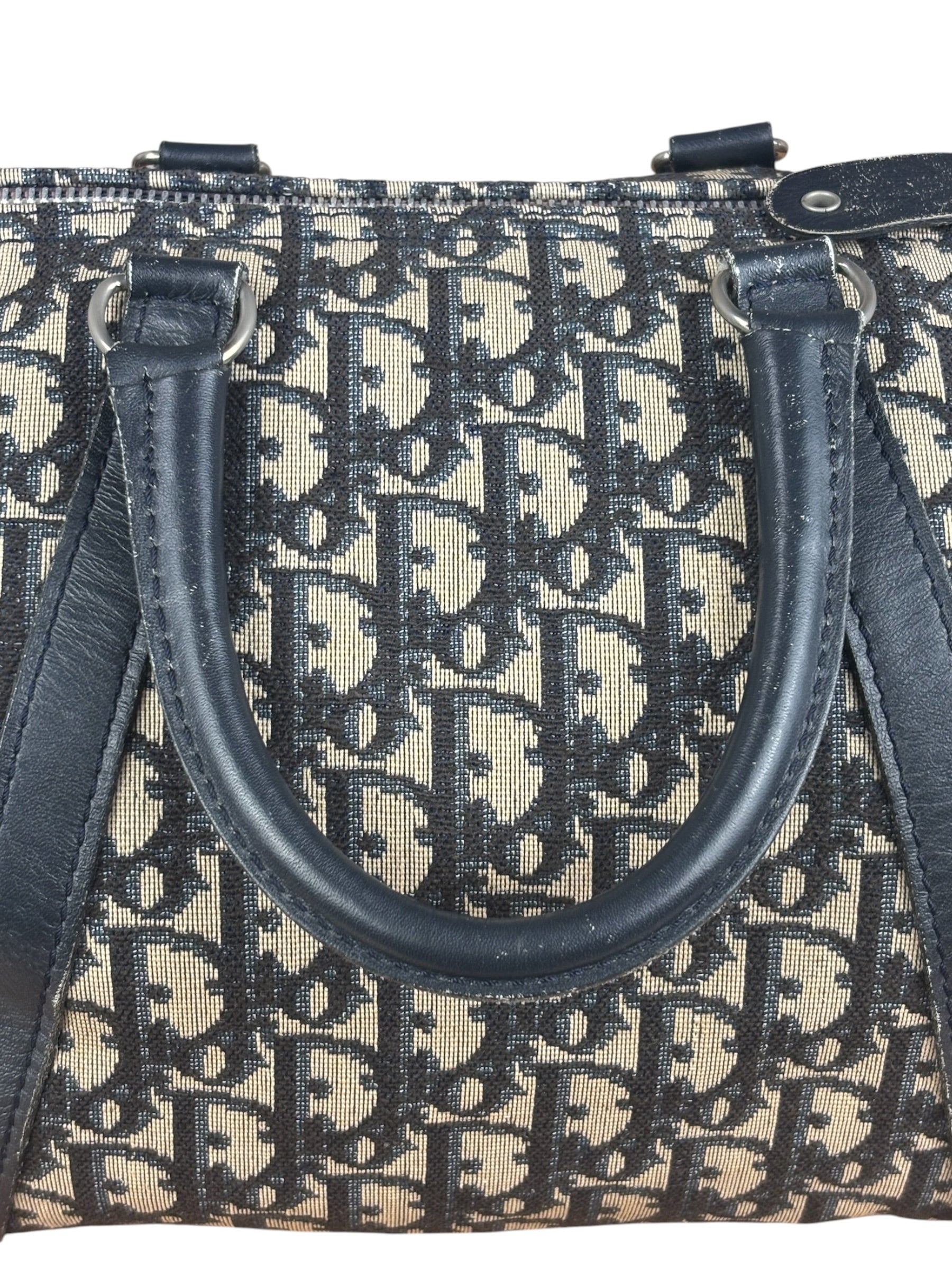 Christian Dior Vintage Trotter Oblique Bowling Mini Boston Hand Bag