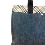 Burberry Vintage Blue Label Denim Nova Check Tote Bag