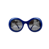 Chanel Vintage Blue Round Frame Sunglasses