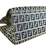 Fendi FF Buckle Navy Zucca Tote Handbag
