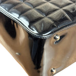Chanel Glossy Black Patent Leather Chocolate Bar Tote Bag