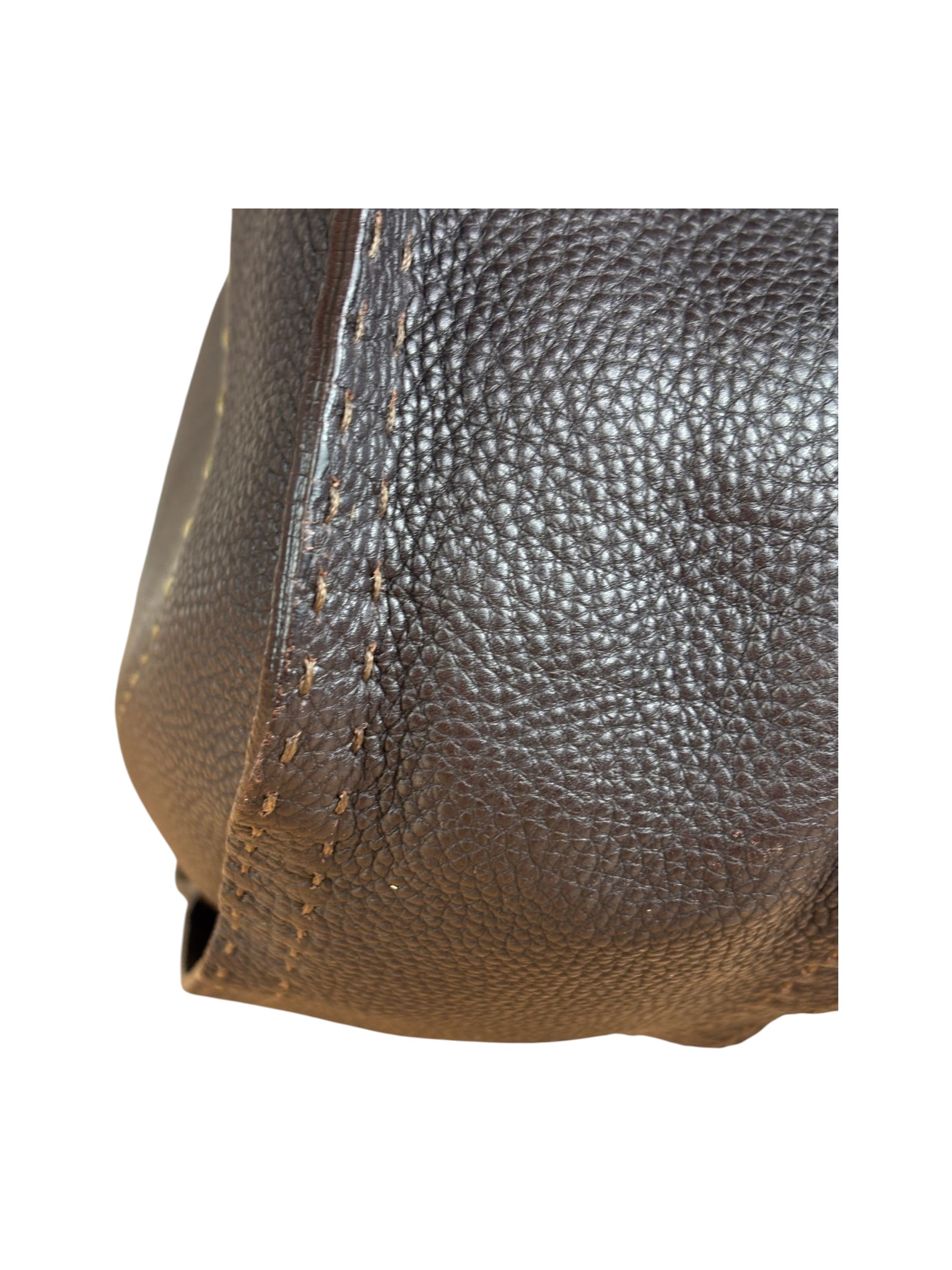 Fendi Brown Selleria Leather Hobo Bag