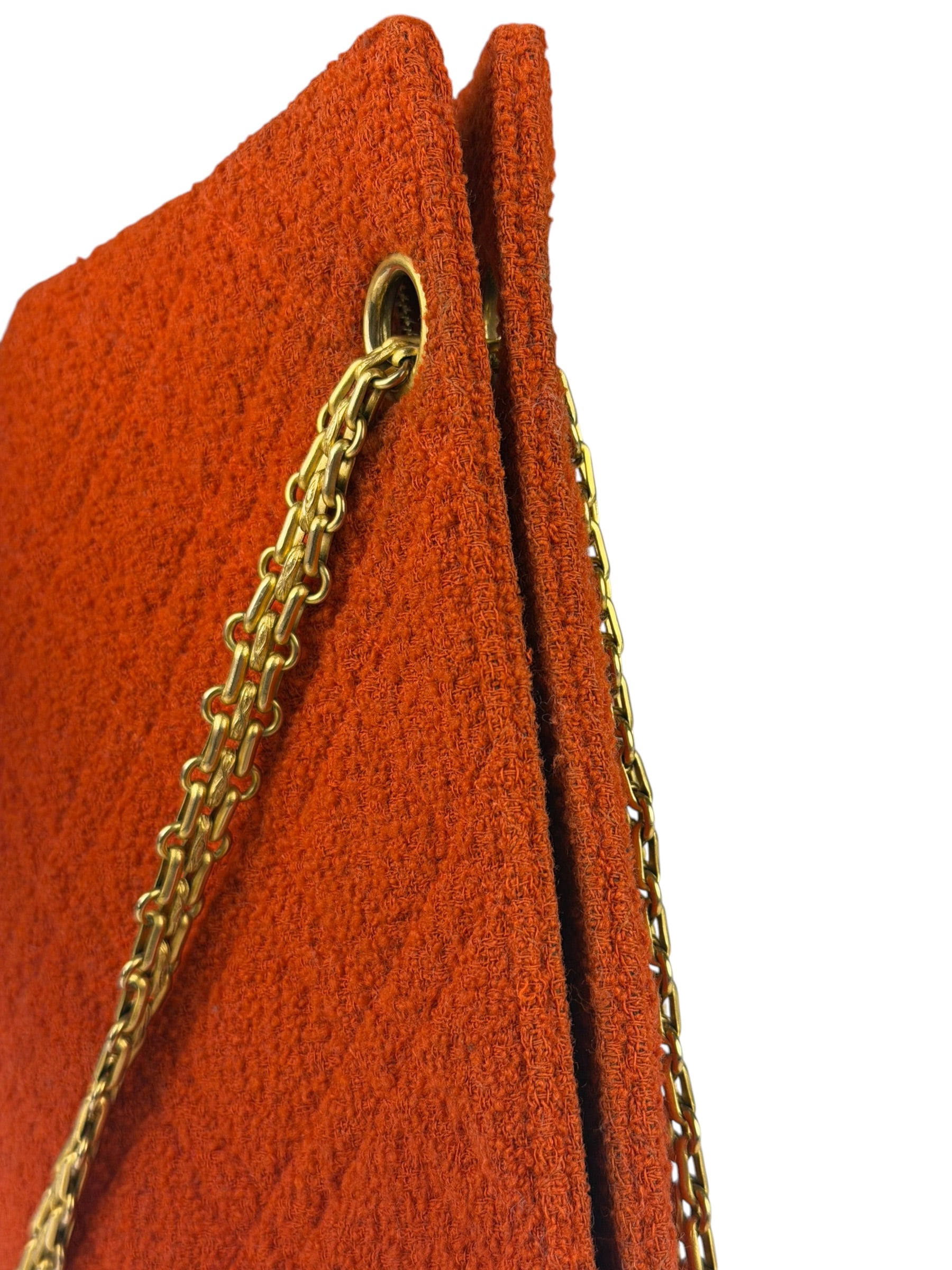 Chanel Vintage Red Quilted Tweed Shoulder Bag 1994