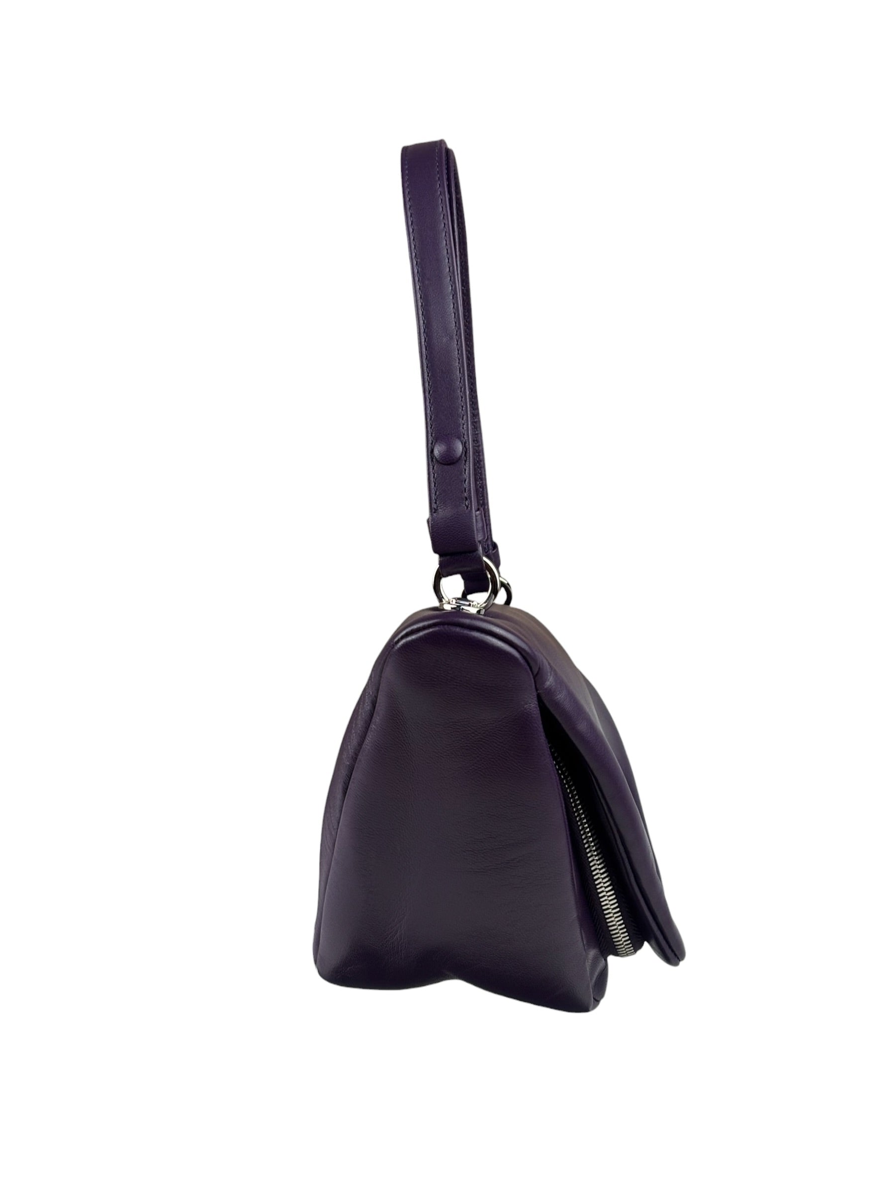 Prada Purple Nappa Leather Triangle Two-Way Bag