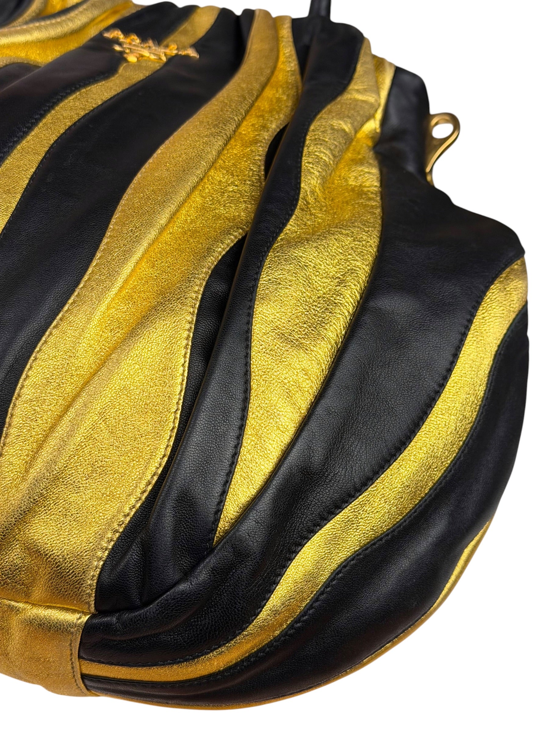 Prada Bicolor Leather Nappa Waves Tote Bag