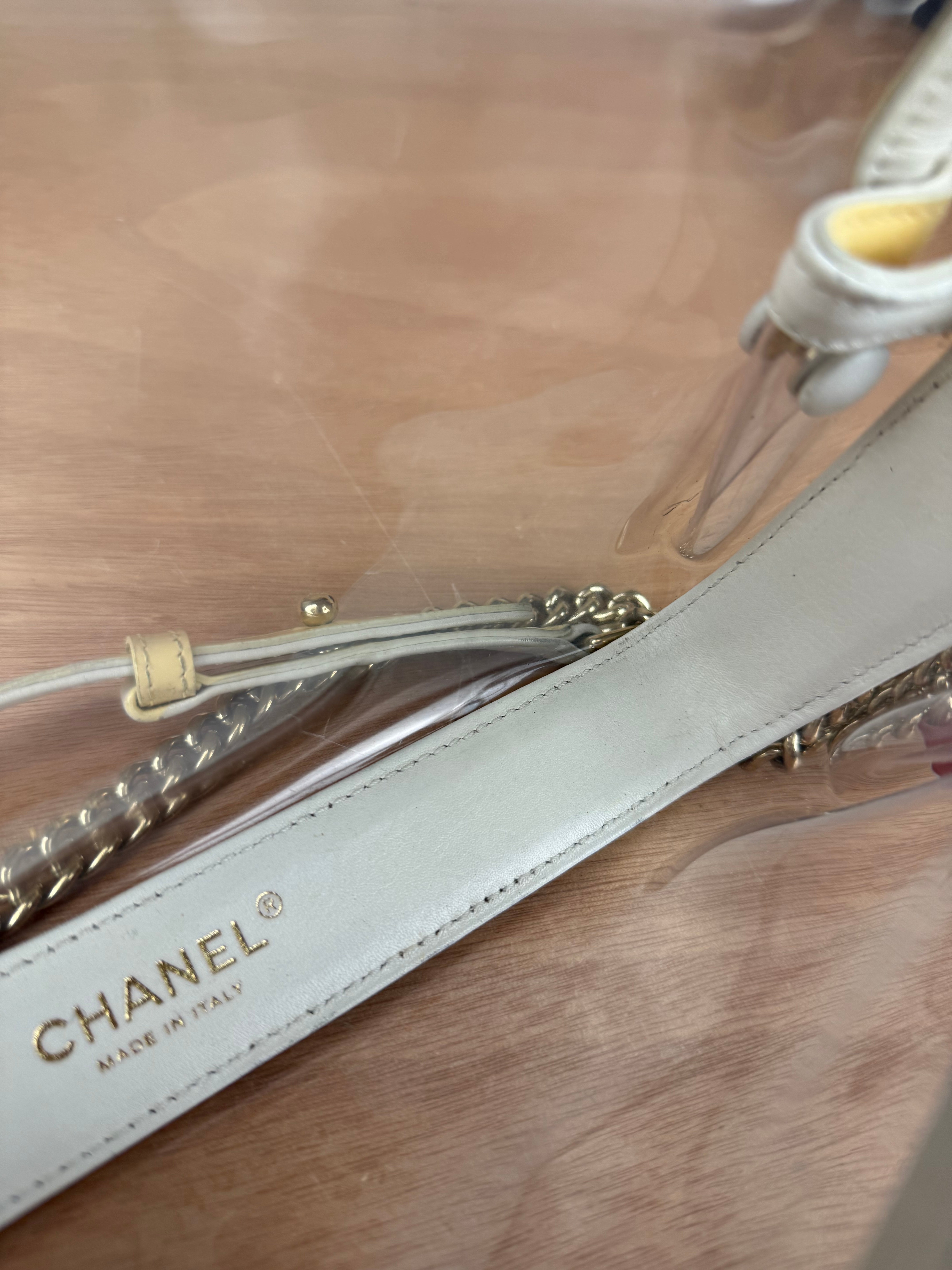 Chanel Yellow Clear PVC Classic Chain Flap Bag 2012