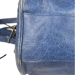 Balenciaga Navy Leather Moto Work Two-Way Bag
