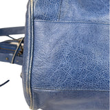 Balenciaga Navy Leather Moto Work Two-Way Bag
