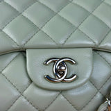 Chanel Light Sage Green Medium Classic Flap Shoulder Bag 2008