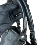 Balenciaga Vintage Black Leather Classic Square Zip Shoulder Tote Bag