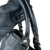 Balenciaga Vintage Black Leather Classic Square Zip Shoulder Tote Bag