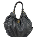 Louis Vuitton Black Calfskin Mahina XL Hobo Bag