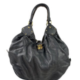 Louis Vuitton Black Calfskin Mahina XL Hobo Bag