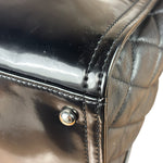 Chanel Black Patent Leather Quilted Lipstick Tote 2011