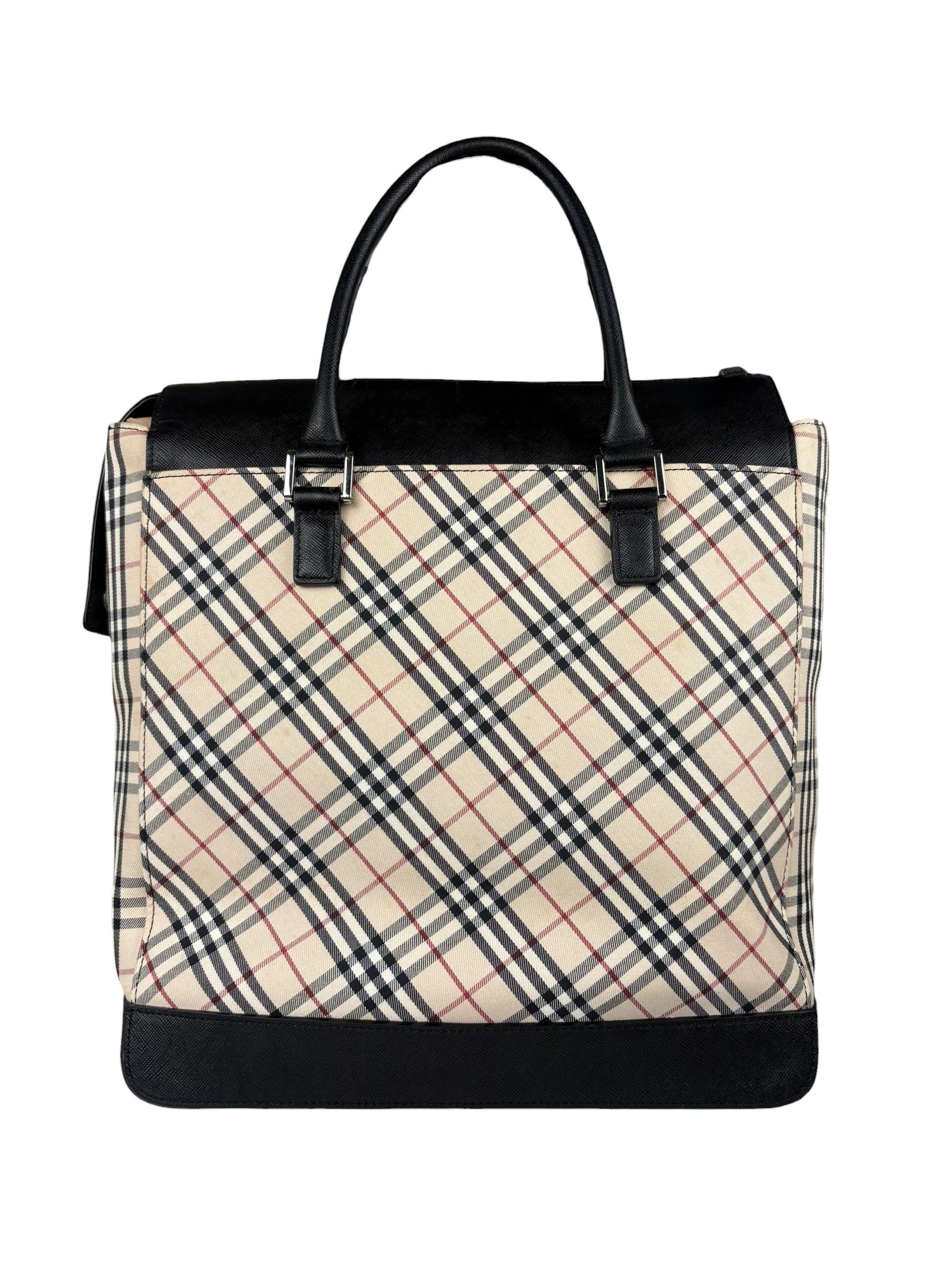 Burberry Beige Canvas Nova Check Tote Bag