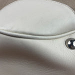 Prada Beige/Cream Leather Trim Logo Jacquard Hobo Bag
