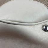 Prada Beige/Cream Leather Trim Logo Jacquard Hobo Bag