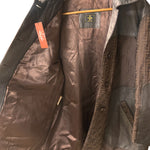 Fendi Brown Leather Trim Zucca Hooded Jacket
