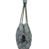 Chanel Grey/Black Quilted Nylon Bubble Shoulder Bag 2009