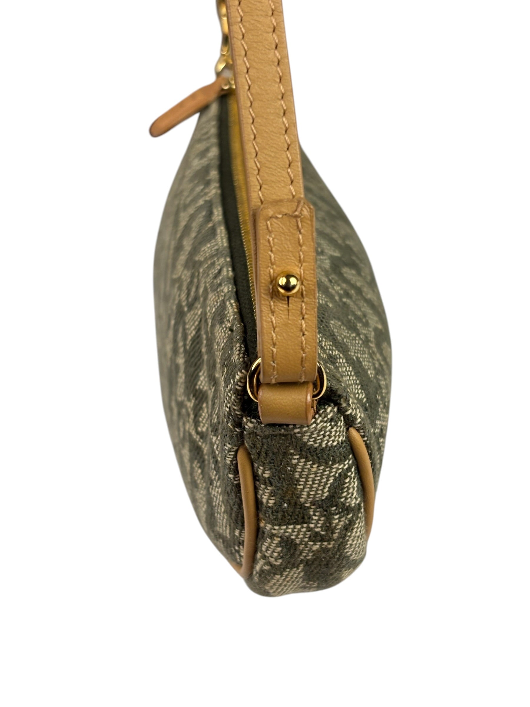 Christian Dior Vintage Green Trotter Saddle Pochette
