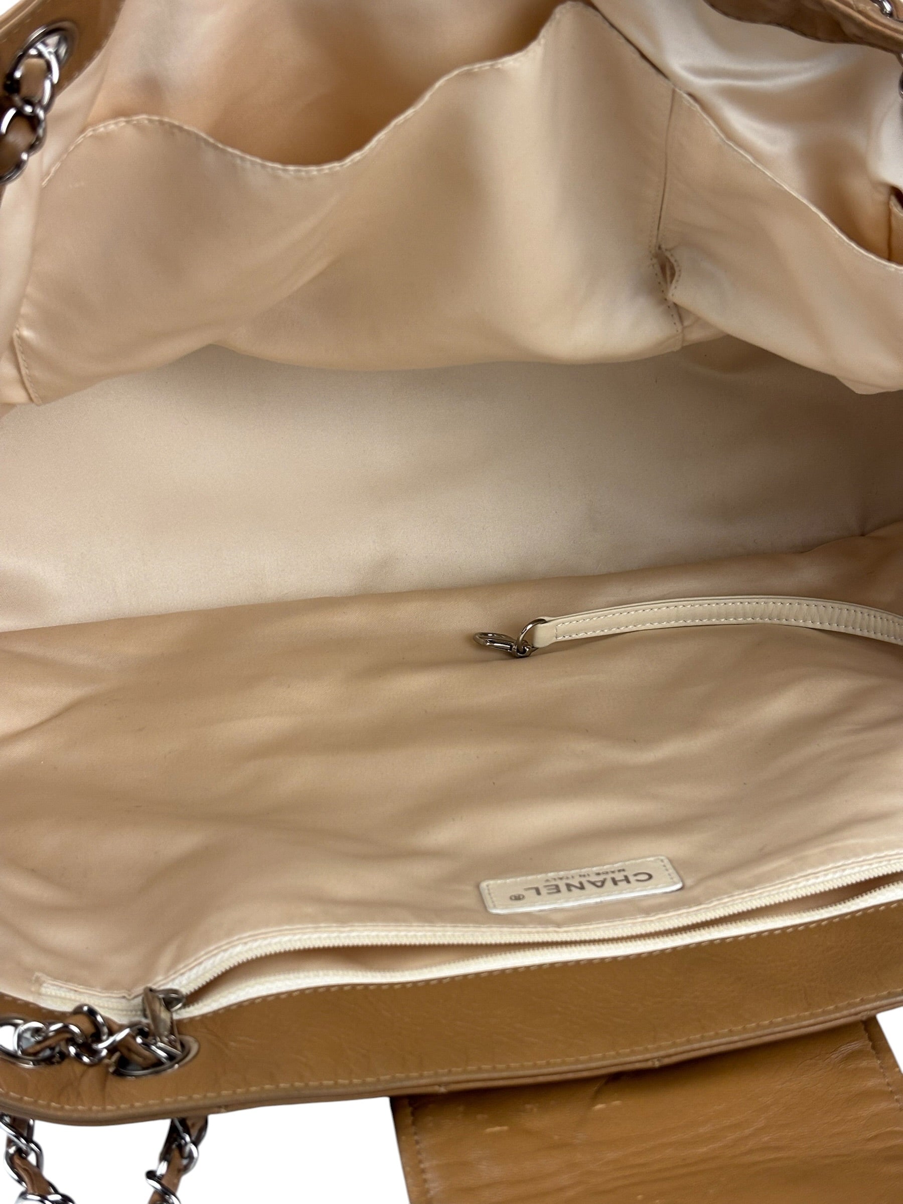 Chanel Camel Quilted Lambskin East-West Large Chain Tote 2008
