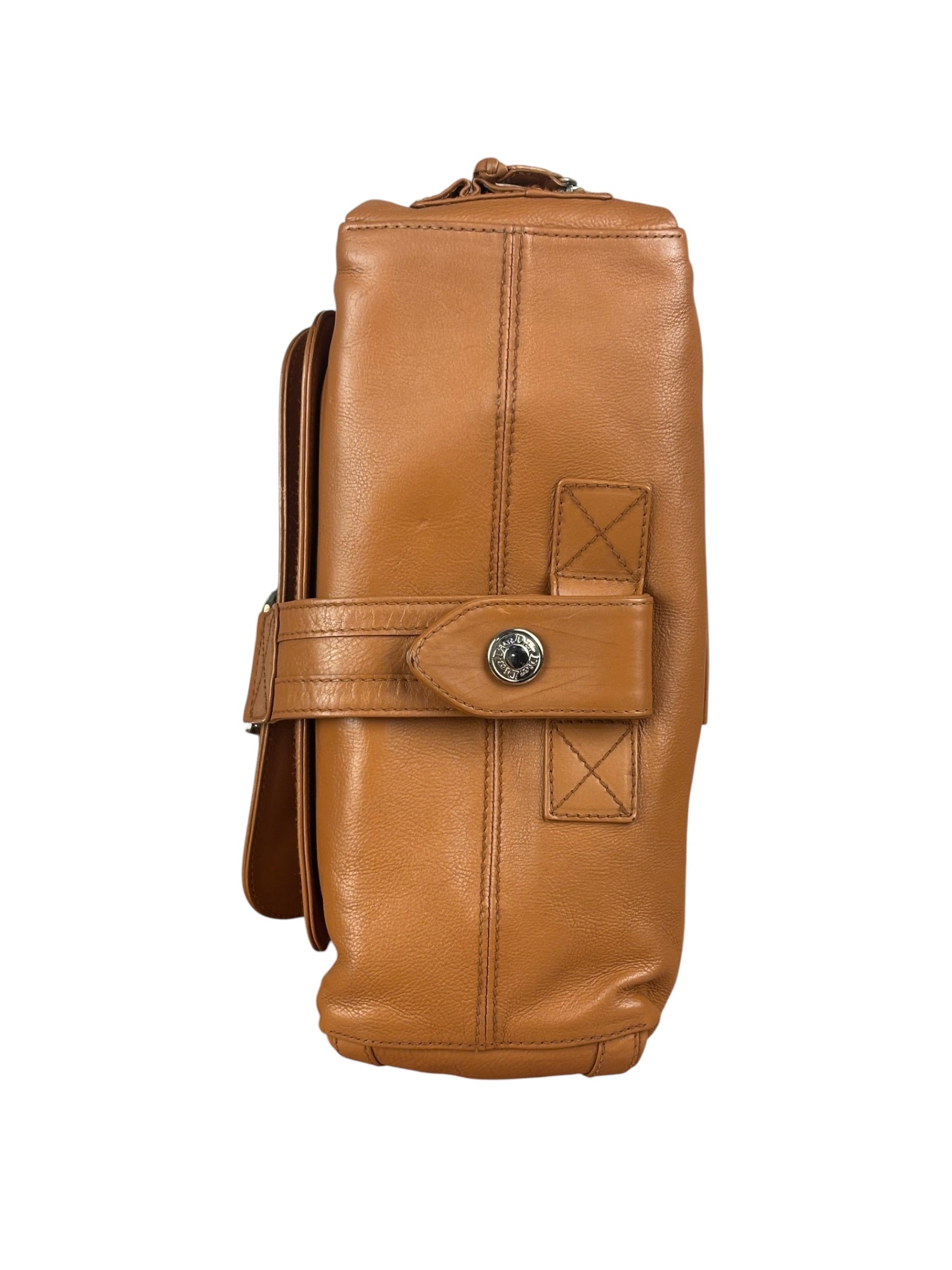 Christian Dior Vintage Tan Brown Leather Flight Medium