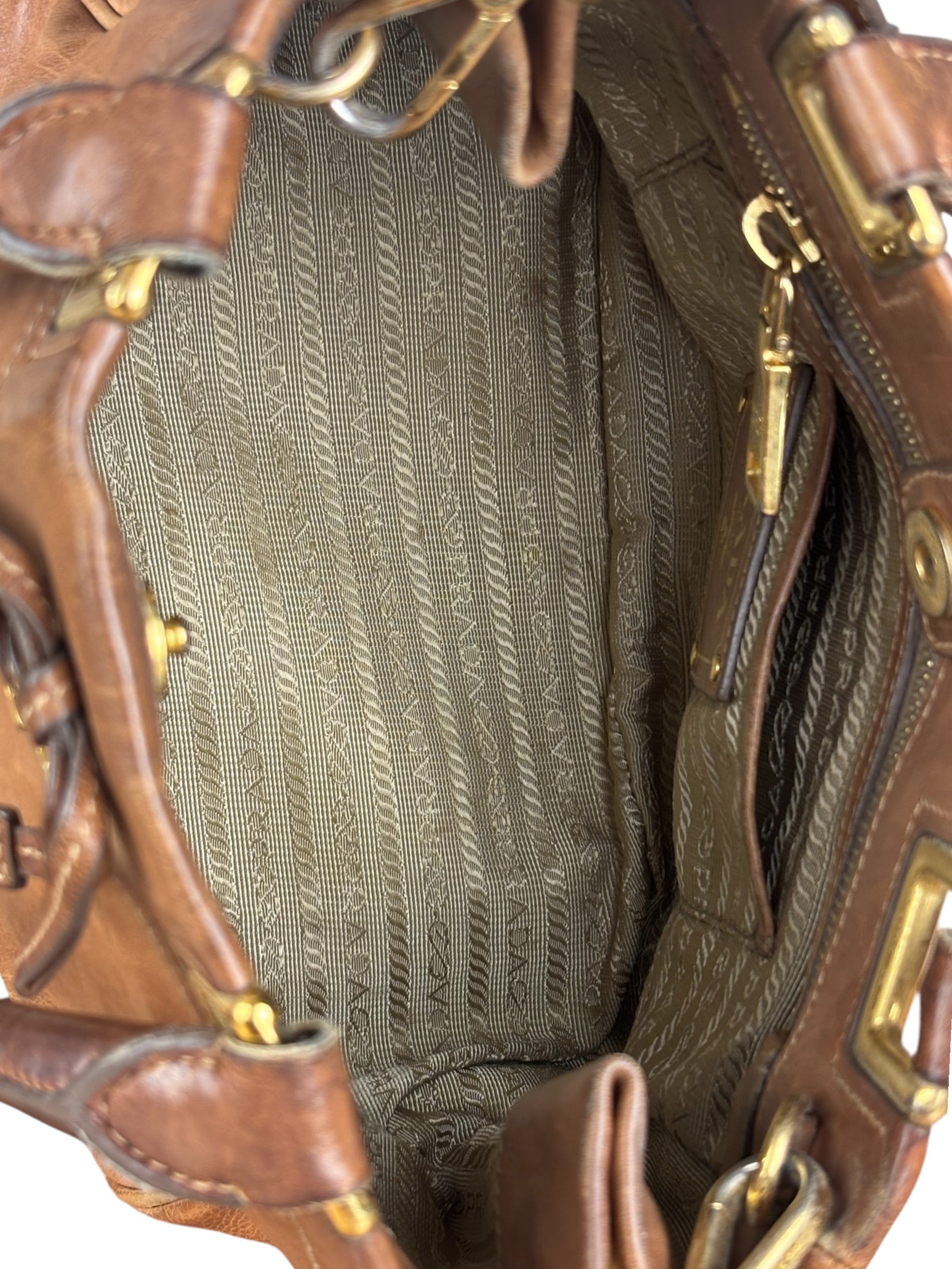 Prada Brown Leather 2Way Bag