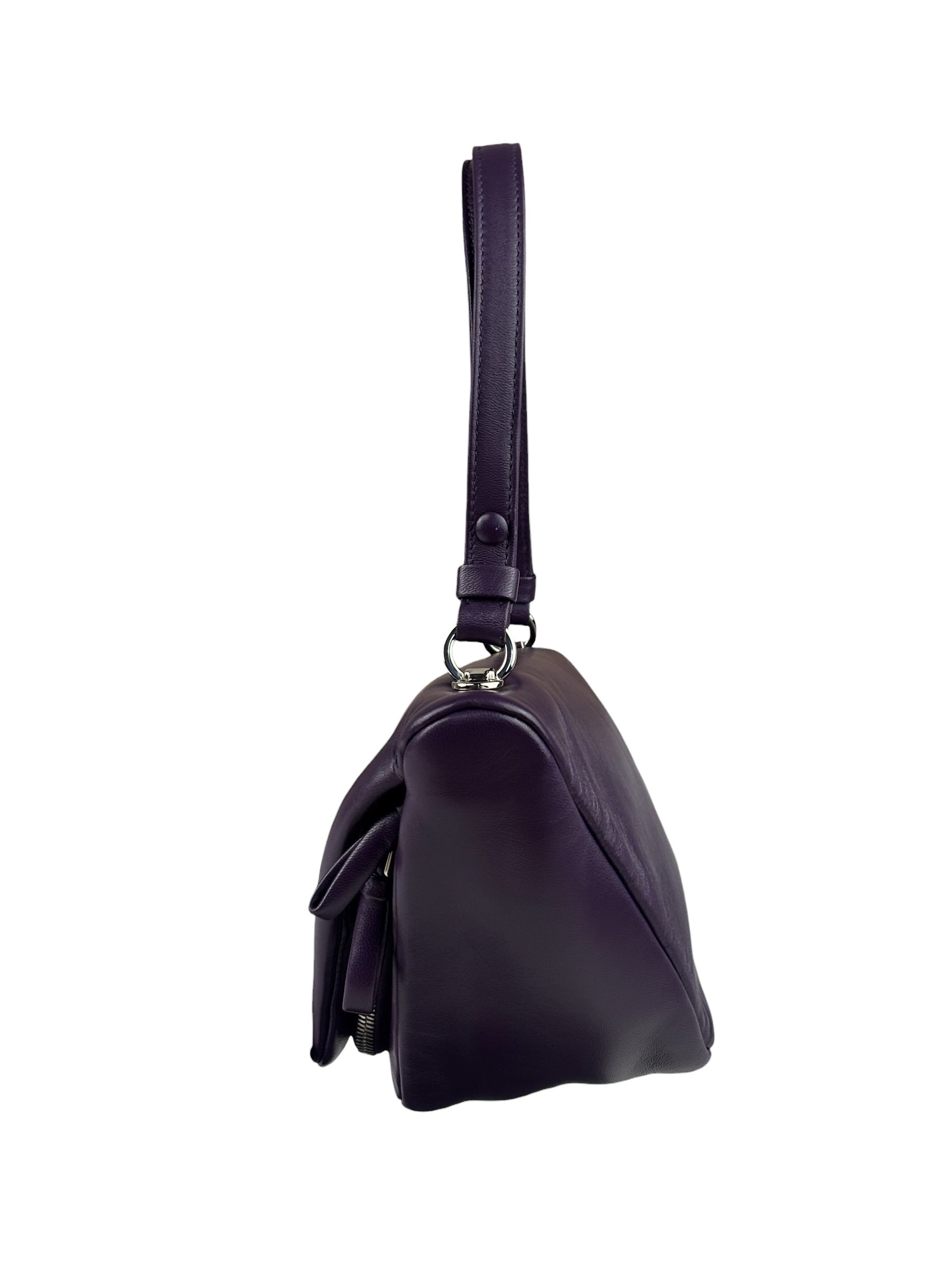 Prada Purple Nappa Leather Triangle Two-Way Bag