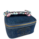 Chanel Denim Vanity Case Handbag 1997