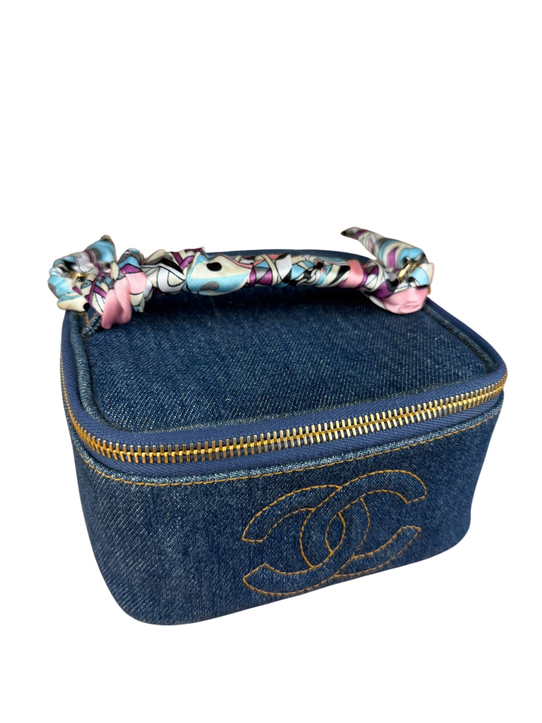 Chanel Denim Vanity Case Handbag 1997