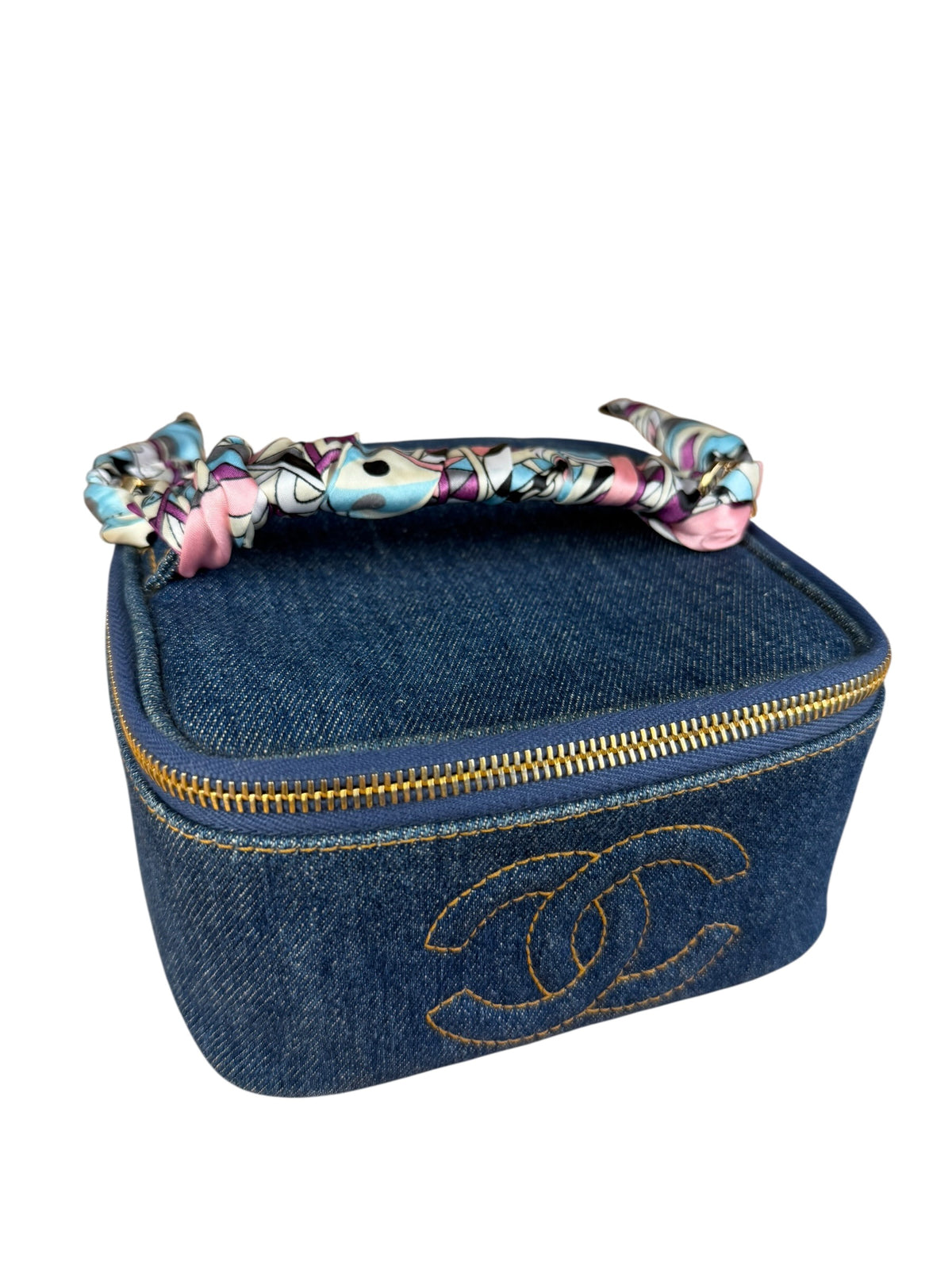 Chanel Denim Vanity Case Handbag 1997