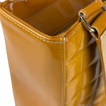 Chanel Vintage Yellow Leather Chocolate Bar Patent Tote Bag 2002