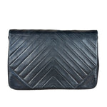 Chanel Vintage Black Chevron Flap Shoulder Bag- Late 1990's