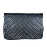 Chanel Vintage Black Chevron Flap Shoulder Bag- Late 1990's