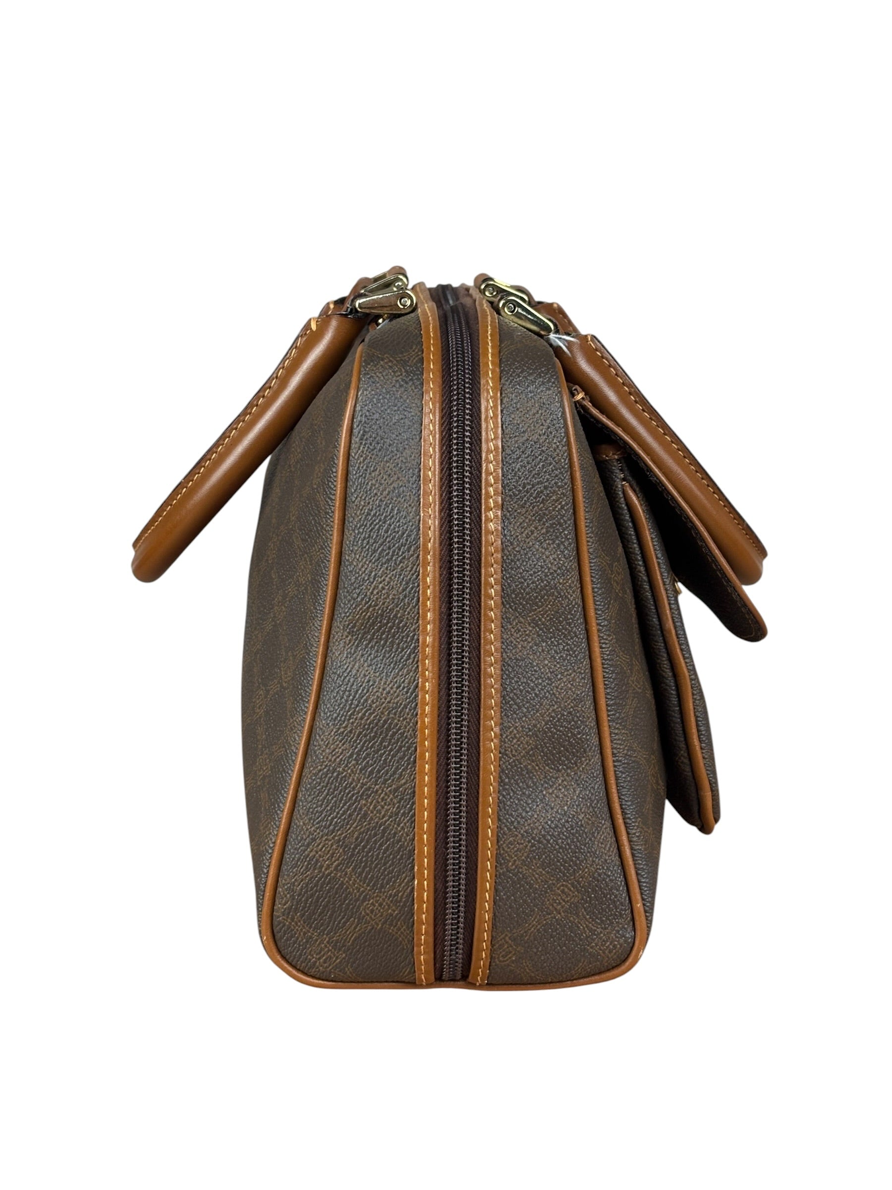 Bally Vintage Leather Coated Monogram Handbag