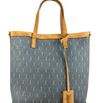 Saint Laurent Monogram Print Denim Bucket Tote