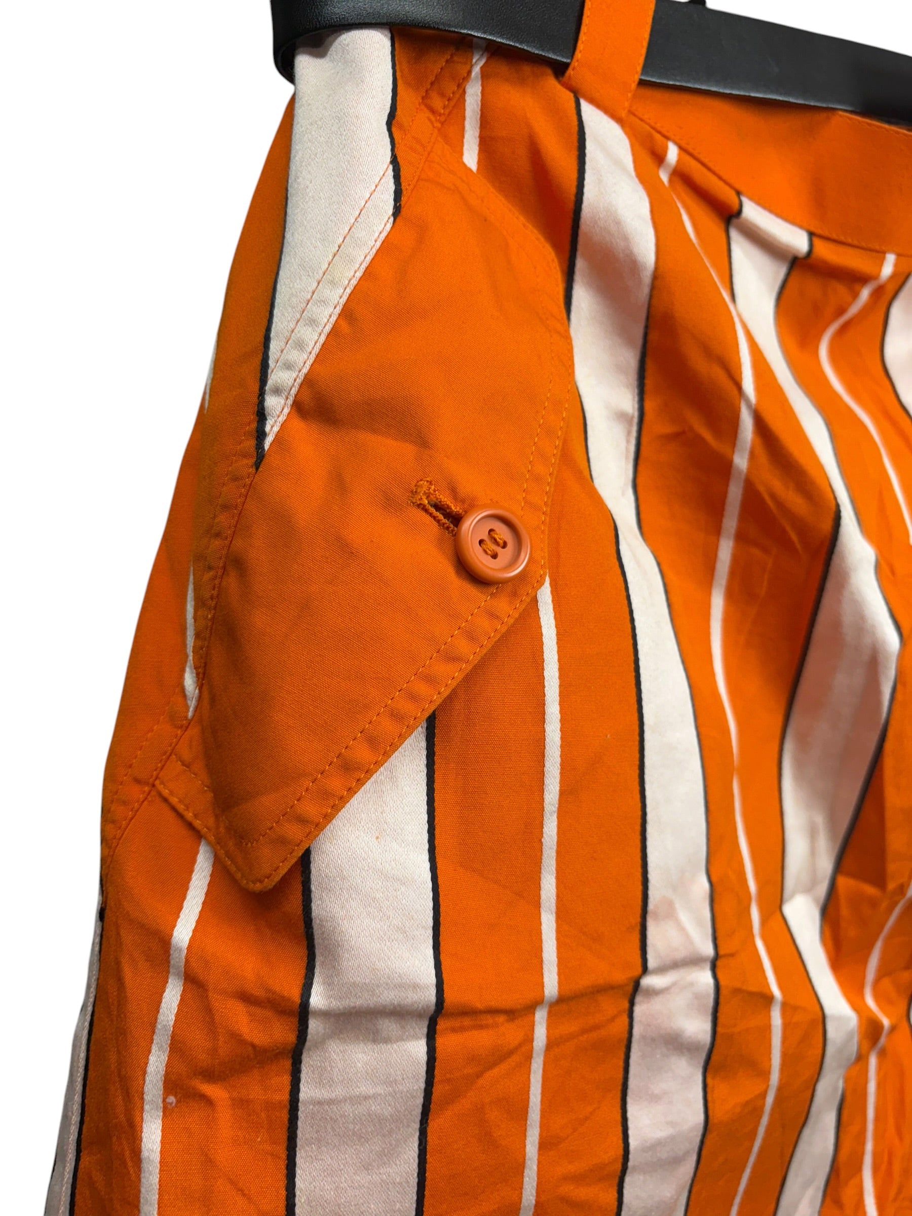 Christian Dior White/Orange Stripped Skirt