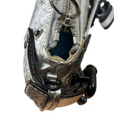 Chloe Metallic Silver Leather Paddington Pochette