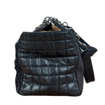 Chanel Vintage Canvas & Leather Chocolate Bar Fold-Over Tote Bag