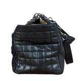 Chanel Vintage Canvas & Leather Chocolate Bar Fold-Over Tote Bag