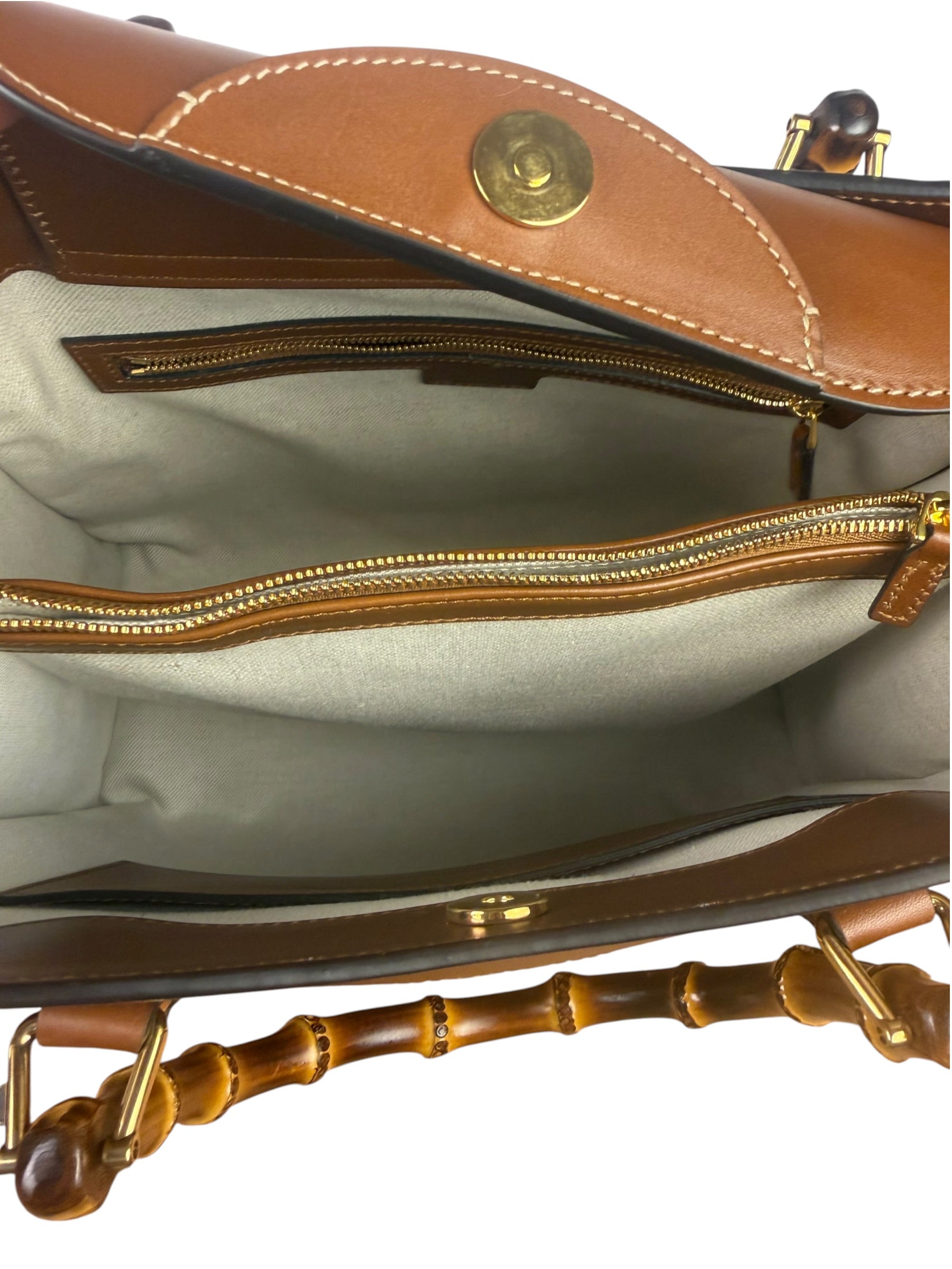 Gucci Peanut Brown Leather Diana Medium Tote