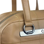 Chanel Beige Caviar Chocolate Bar Boston Bag