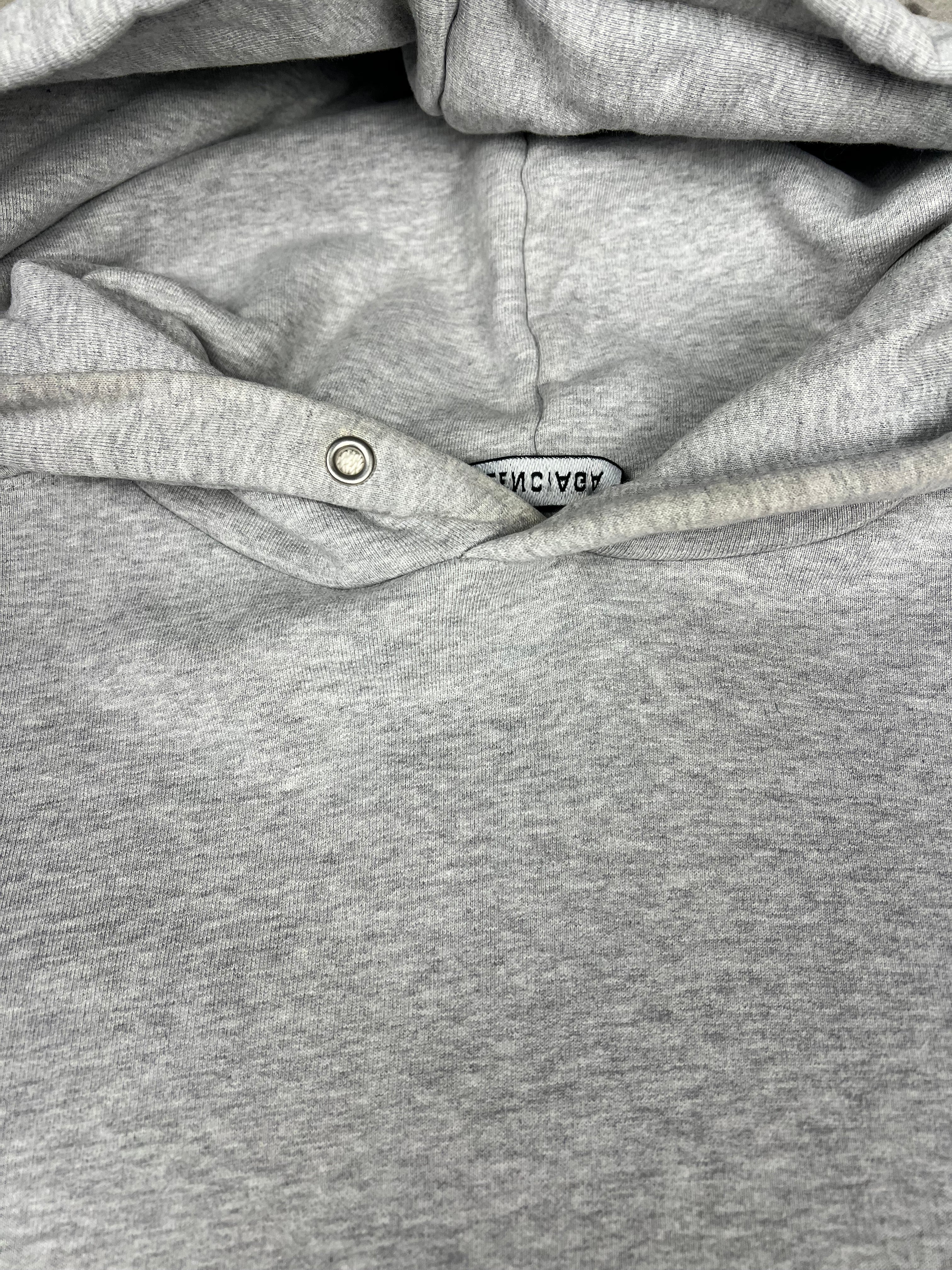 Balenciaga Logo Pullover Hoodie Grey