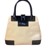 Gucci Cream/Beige Patent Leather Square Hand Bag