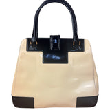 Gucci Cream/Beige Patent Leather Square Hand Bag