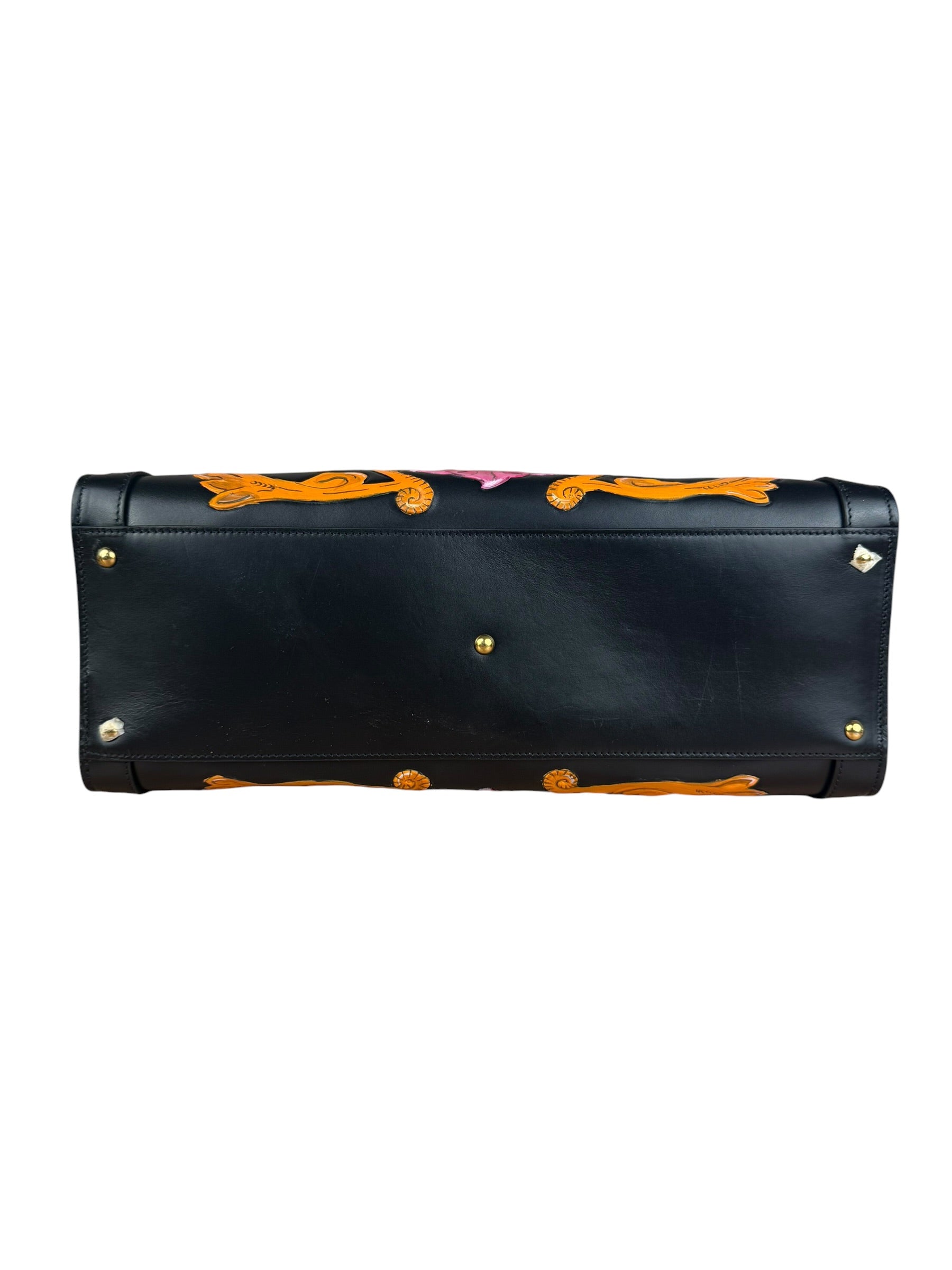 Gucci Black Leather Floral Limited Edition Diana 2Way Tote