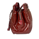 Chanel Red Patent Leather Chain Shoulder Bag 2012