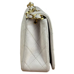 Chanel White Quilted Leather CC Flap Shoulder Bag 2013